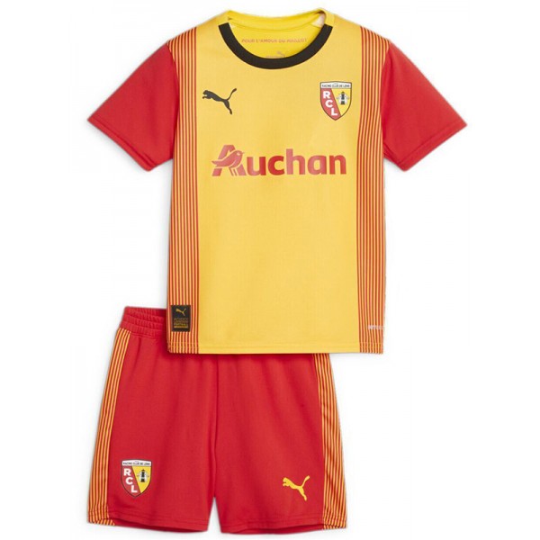 RC Lens home kids jersey soccer kit children first football mini shirt youth uniforms 2023-2024
